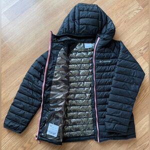 Columbia Kids Black Winter Jacket with Pink Trim